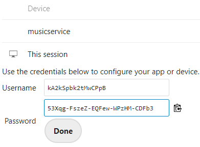Copy this app password